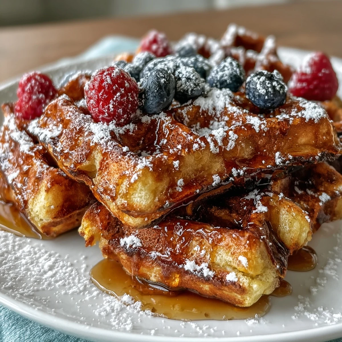 Crisp, golden Anti-Inflammatory Turmeric Waffles dotted with berries, showcasing a vibrant start.