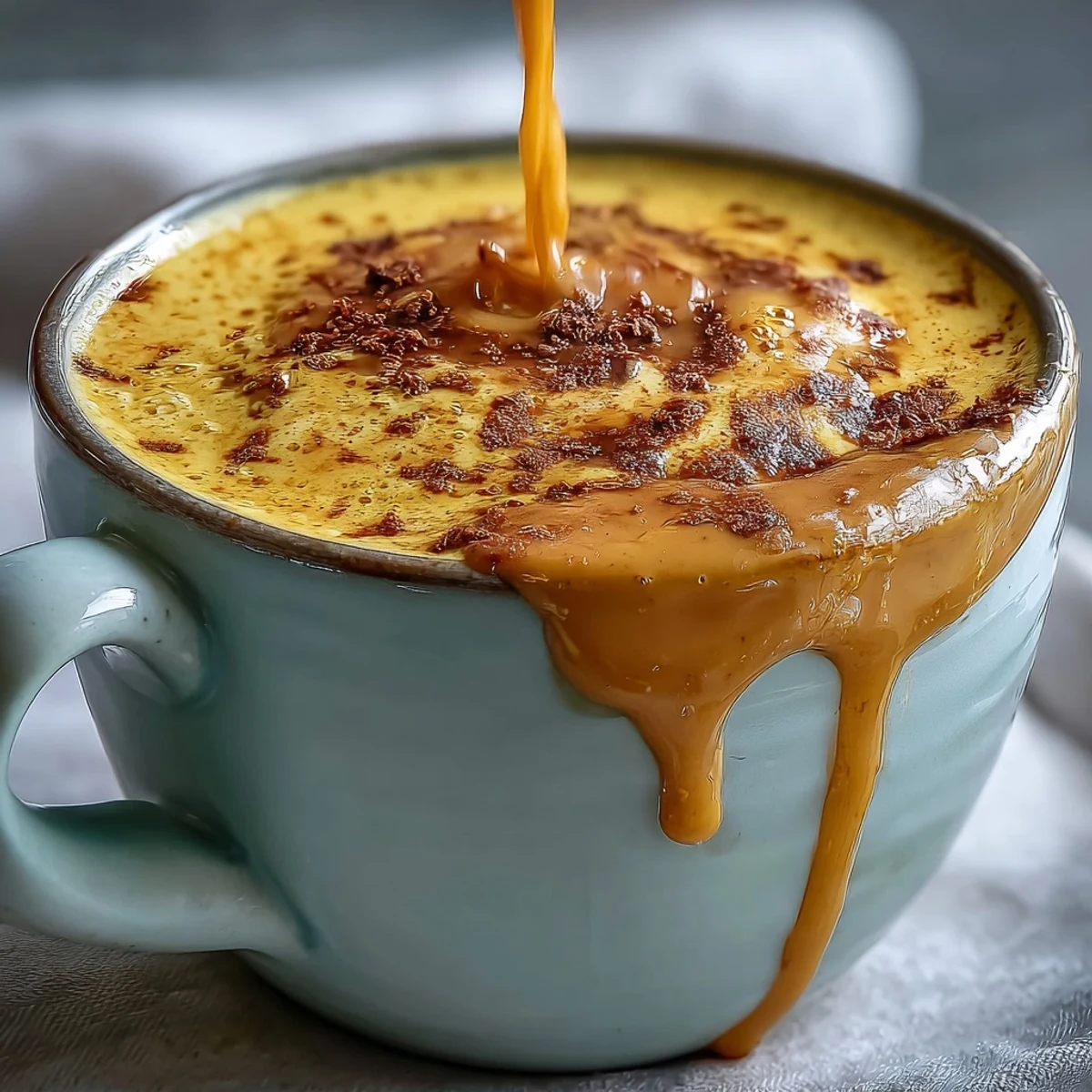 Turmeric and Ginger Golden Milk, gently simmered and served warm, garnished with a cinnamon stick.  