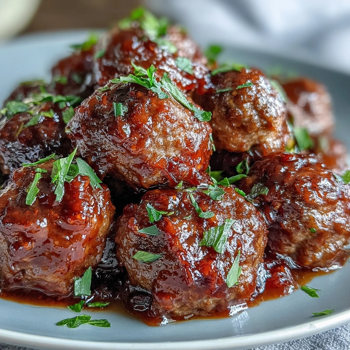 These tender Easy Sweet and Sour Crock Pot Meatballs bubble in a rich, sweet-and-savory sauce, ready to serve with toothpicks for a party crowd.