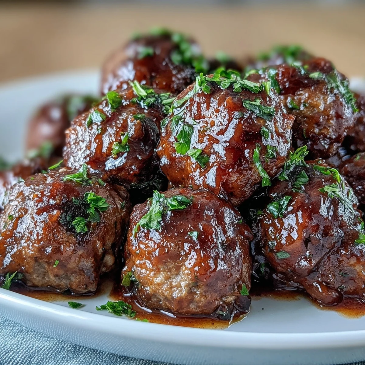 Slow Cooker Peach Glazed Meatballs