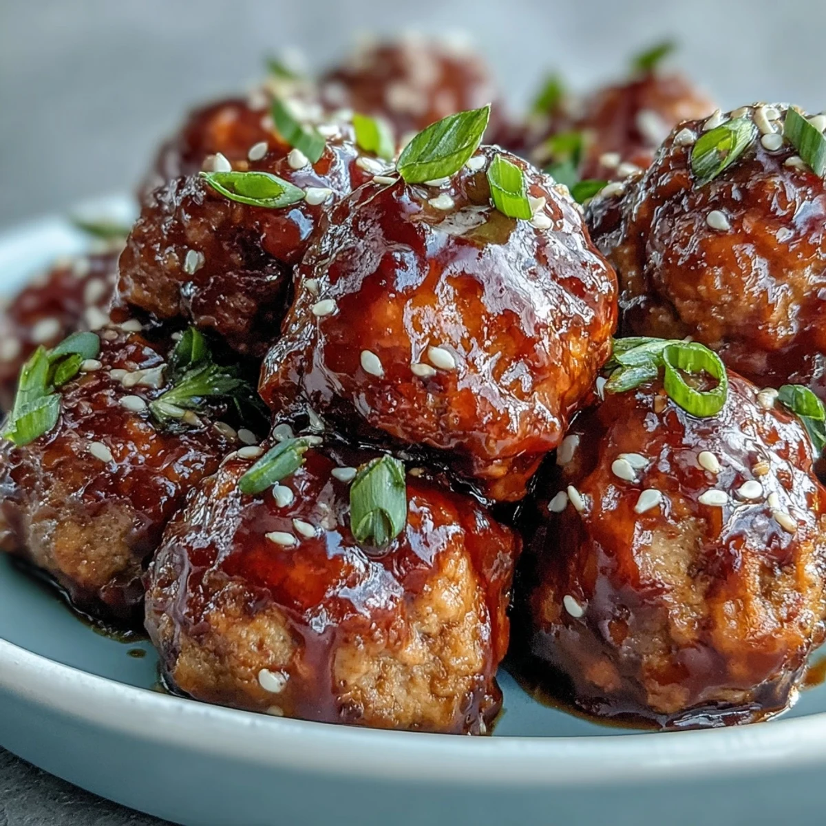 Perfectly browned Spicy Chili Honey Turkey Meatballs are ready to serve over steamed rice for a family dinner.