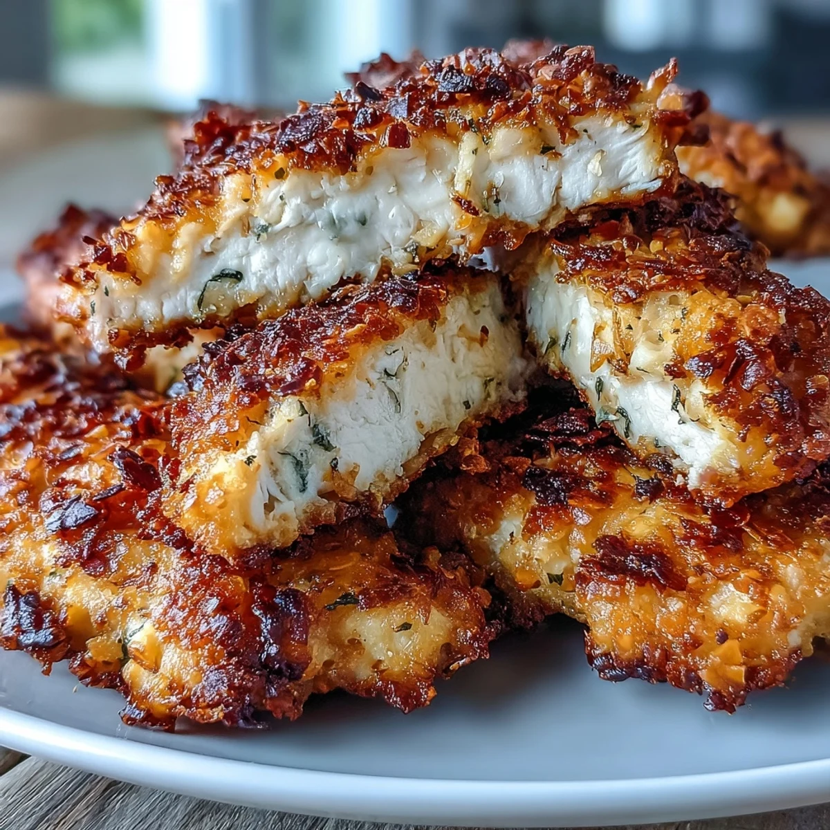 Oven-baked chicken tenders with a savory Parmesan crust, served alongside a refreshing ranch-dressed cabbage slaw.