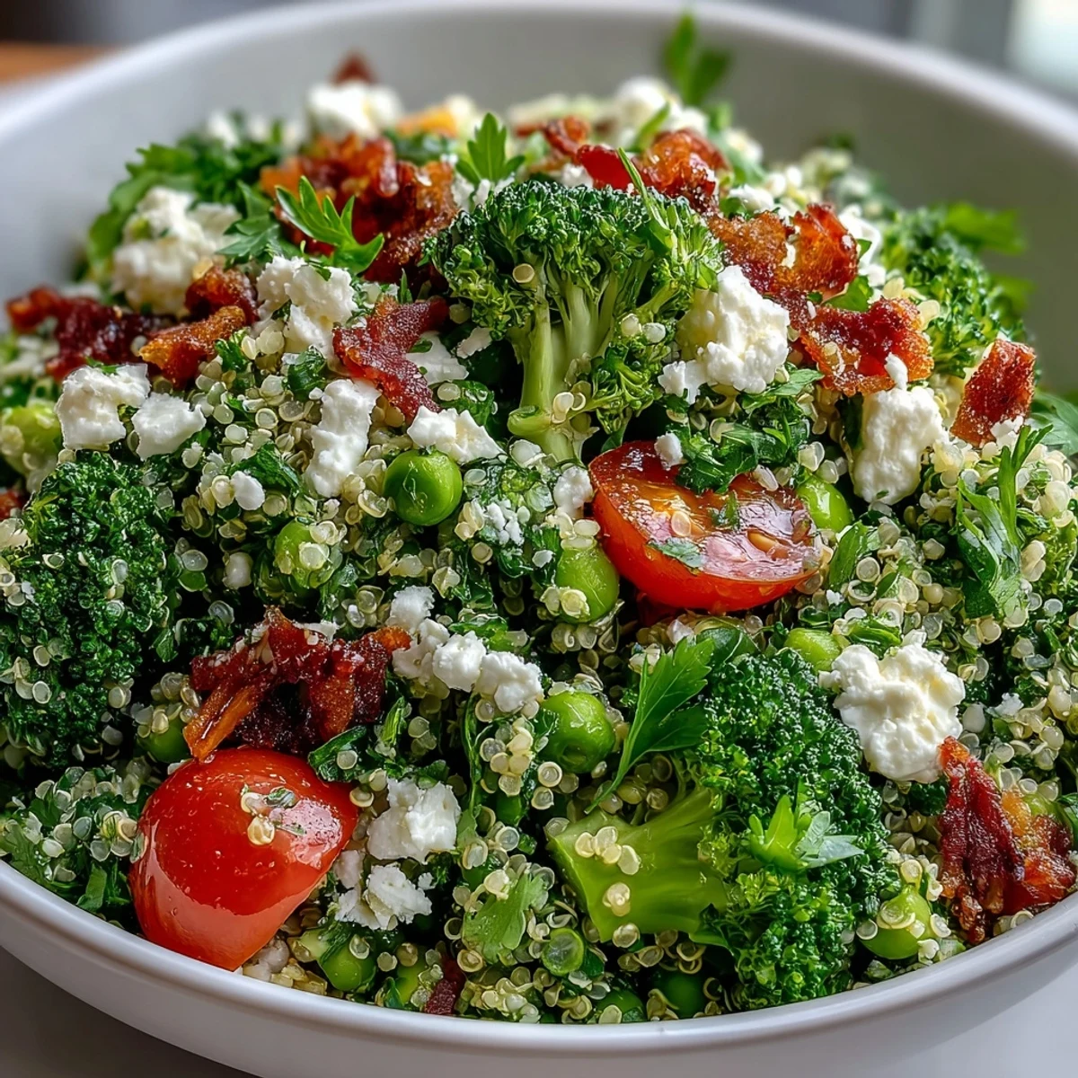 Nutritious Broccoli, Pea, and Feta Grain Bowl