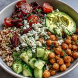 Hearty Ancient Grains Bowl featuring tender grains, fresh veggies, and zesty lemon dressing.