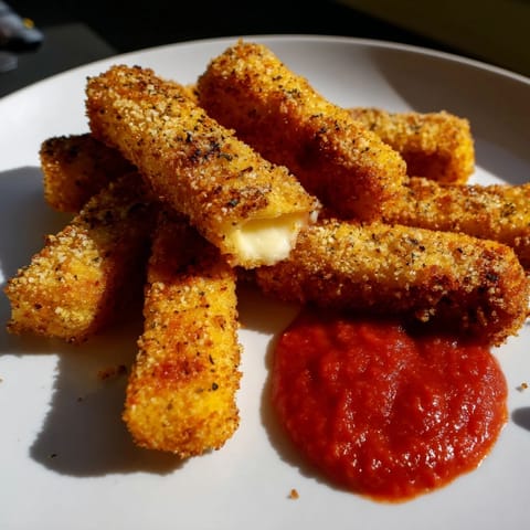 Crispy Gooey Mozzarella Sticks