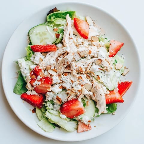 This vibrant Strawberry Poppy Seed Chicken Salad shines as a light lunch or summery main.  