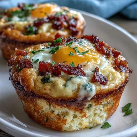 Freshly baked Breakfast Egg Muffins served warm, showcasing fluffy texture with colorful peppers and onions in a muffin tin.