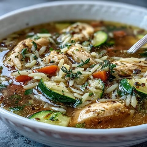 Lemon Chicken Zucchini Orzo