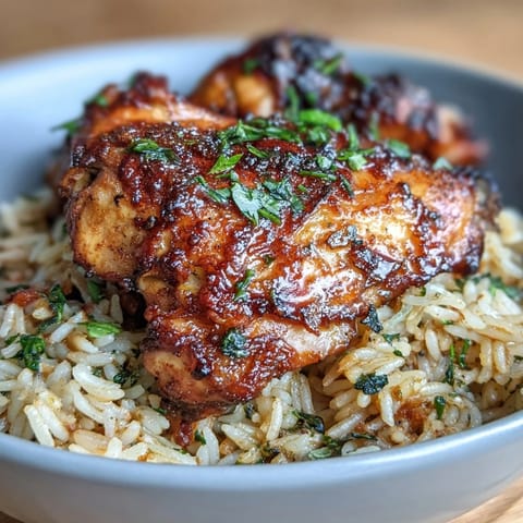 Hearty Nandos-style Portuguese chicken and rice in one pot with golden seared thighs.  