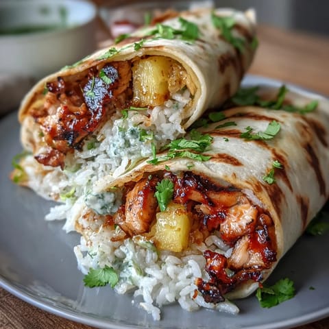 Pineapple Chicken Rice Wraps