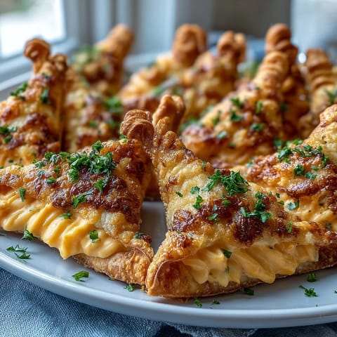 Carrot-shaped cheese and cracker cones with vibrant orange filling and fresh herb tops on a colorful platter.