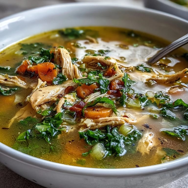 High Protein Lemon Turmeric Chicken Soup