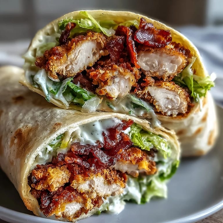 Fresh romaine, creamy Caesar dressing, and grated Parmesan add crisp, tangy layers inside.