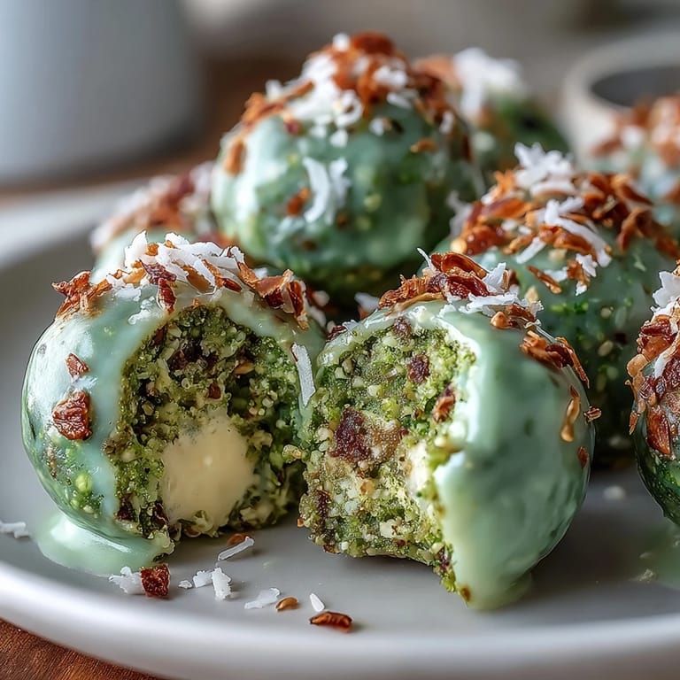 Green matcha and creamy coconut blend with oats in these easy, energizing energy balls—perfect for a quick pick-me-up.  