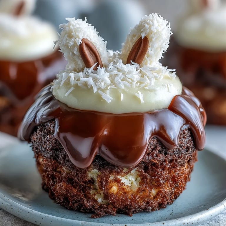 Sweet vanilla cupcakes decorated with shredded coconut and marshmallow bunny tails, perfect for festive spring celebrations.