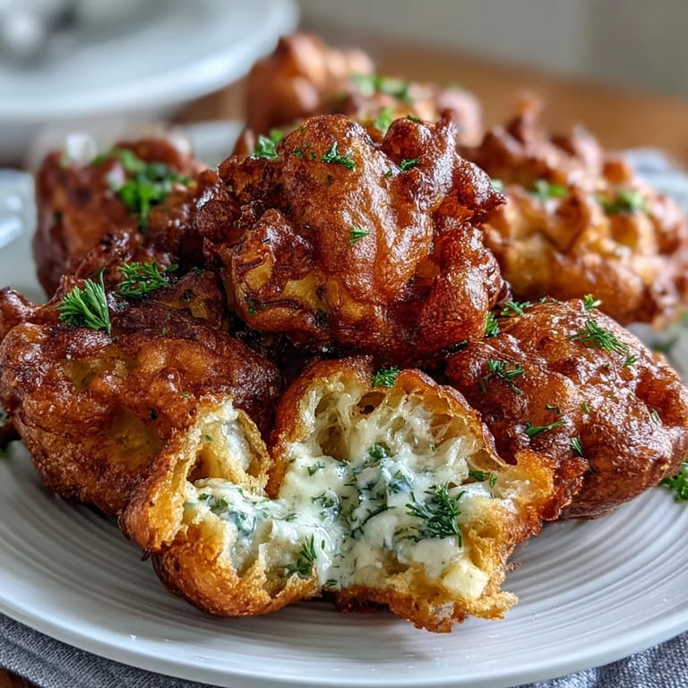 Fresh dandelion flowers coated in light batter, fried to a perfect golden crisp, paired with vibrant herb sauce.  