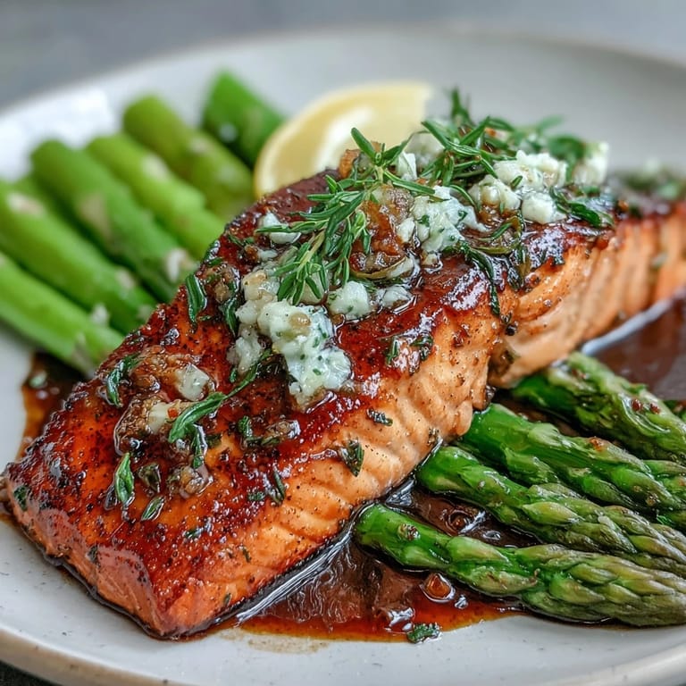 Pan-seared salmon with garlic butter and asparagus creates a quick, gluten-free dinner bursting with fresh flavors and tender textures.