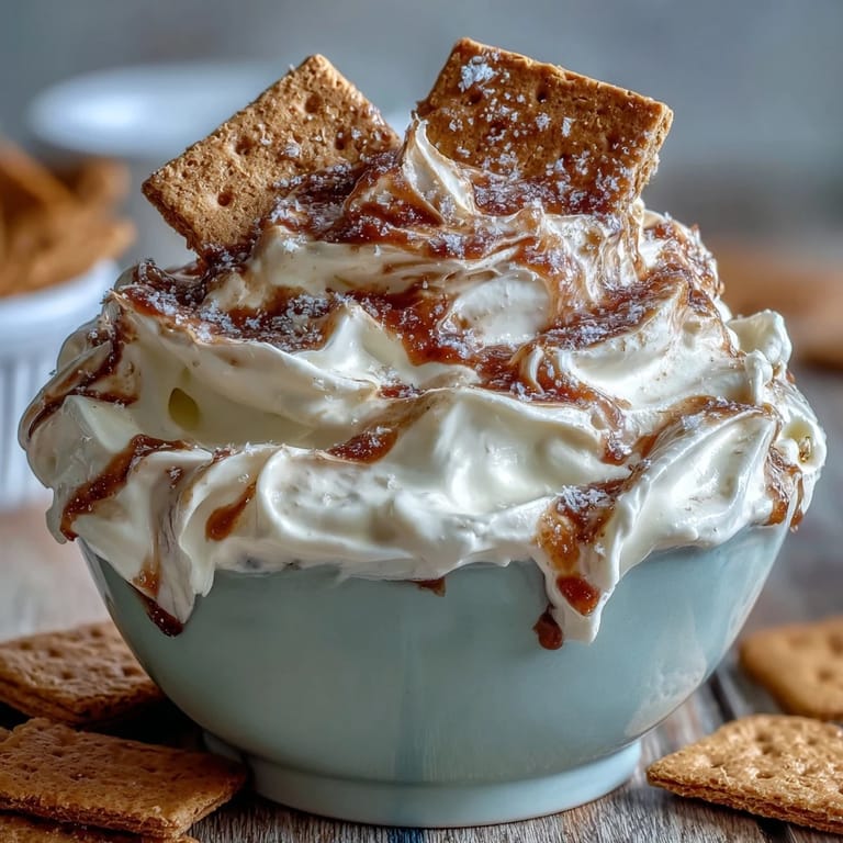 Easy cheesecake dip with cream cheese and whipped cream, ideal for snacking.