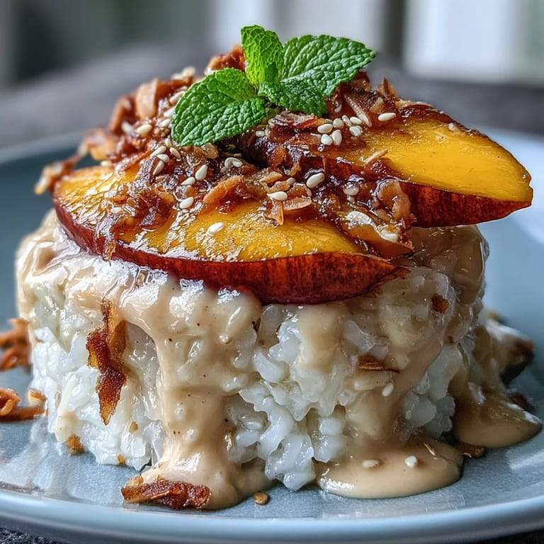 Sweet, tender sticky rice cups topped with vibrant mango and rich coconut cream.