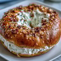 Freshly baked Greek Yogurt Bagels with golden crusts and fluffy insides, topped with everything seasoning, ready for breakfast.