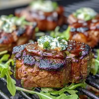 Grilled Peach and Burrata Salad with arugula, tomatoes, and balsamic glaze. A colorful, summery dish perfect for warm-weather dining.